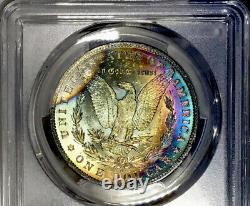 1884-O Morgan Dollar PCGS MS63 Intense Neon Ultra Blue Rainbow Toned See Video