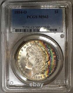 1884-O Morgan Dollar PCGS MS63 Vibrant Radiant Color Rainbow Toned WithVideo