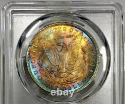1884-O Morgan Dollar PCGS MS64 Golden Electric Blue Rainbow Toned