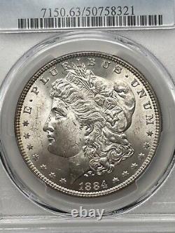 1884 P Morgan Silver Dollar PCGS MS63 Beautifully Toned