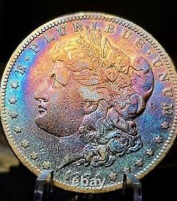 1884 S Morgan Dollar Monster Rainbow Toned