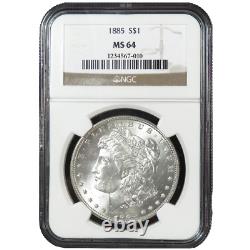 1885 $1 Morgan Silver Dollar NGC MS64 Brown Label