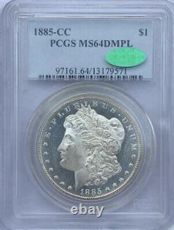 1885-CC Morgan Silver Dollar MS64DMPL CAC APPROVED Deep Mirrors OLD BLUE PCGS