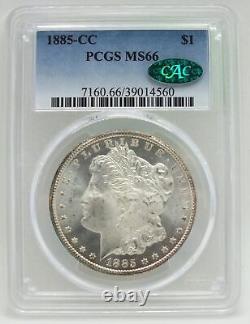 1885-CC Morgan Silver Dollar PCGS & CAC MS 66 Certified Carson City Mint BJ608