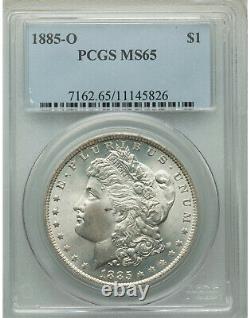 1885-O $1 Morgan Silver Dollar PCGS GEM Quality MS65 FINE WHITE NEAR BLAST