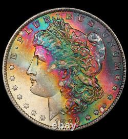 1885-O Morgan Dollar PCGS MS64 Aurora Orban Collection Ultra Rainbow Toned