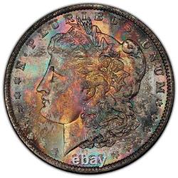 1885-O Morgan Dollar PCGS MS65 Tie Dye Color EOR End Of Roll Rainbow Toned WithVid