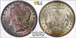 1885-O Morgan Silver Dollar PCGS MS63 Violet Purple Green Rainbow Toned