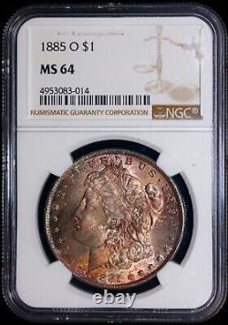 1885-O US Morgan Silver Dollar Coin $1 NGC MS-64? Gorgeous Toning! 