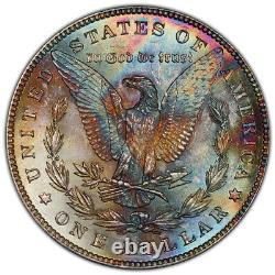 1885-P Morgan Dollar PCGS MS63 Lustrous Glass Like End Of Roll Rainbow Toned