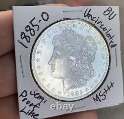 1885 o morgan silver dollar Uncirculated! Semi Proof Like! Gem Bu! Ms+++