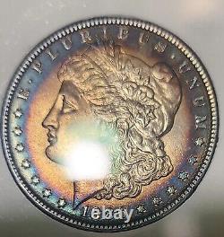 1886 Morgan Silver Dollar Ms65 Gorgeous Rainbow Toning, Stunning Eye Appeal WOW