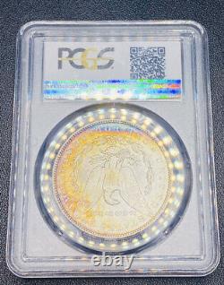1886 Morgan Silver Dollar PCGS MS 64 CAC Rainbow Toning