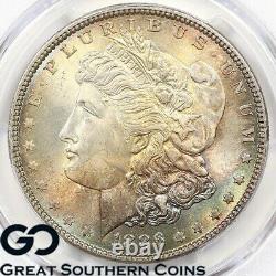 1886 PCGS Morgan Silver Dollar Silver Coin MS-66 CAC Cert. Rainbow Toner