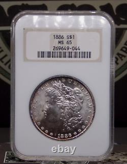 1886 P Morgan SILVER Dollar $1 NGC MS65 #044 GEM BU Unc OLD HOLDER ECC&C Inc