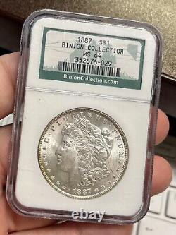 1887 $1 Morgan Silver Dollar NGC MS64 Binion Collection