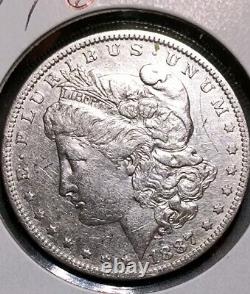 1887/6 Overdate VAM 2 Top 100 Morgan Silver Dollar AU