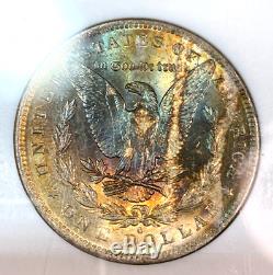 1887 Binion Morgan Silver Dollar NGC MS64 Wild Pattern Toning CHRC