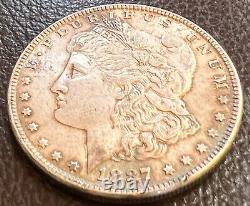 1887 Morgan P Rare Reverse Planchet Error Silver Dollar, AU+ On Sale This Week