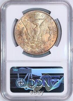 1887 Morgan Silver Dollar NGC MS64 Orange, Blue & Purple Obverse Toning