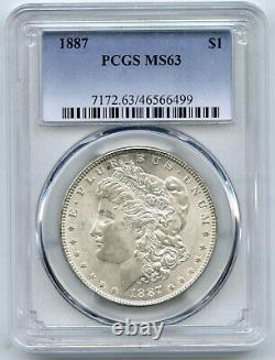 1887 Morgan Silver Dollar PCGS Certified MS 63 Philadelphia Mint Toning B822