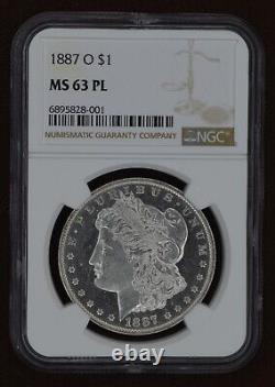 1887-O $1 Morgan Silver Dollar Graded by NGC as MS 63 PL (Proof Like)