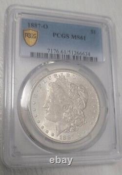 1887 O Morgan Silver Dollar PCGS Gold Shield MS61