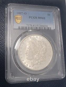 1887 O Morgan Silver Dollar PCGS Gold Shield MS61