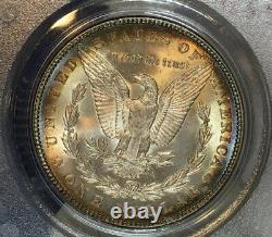 1887-P Morgan Dollar PCGS MS64 CAC Dual Side Rainbow Toned OGH withVIDEO