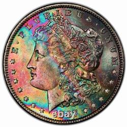 1887-P Morgan Silver Dollar PCGS MS63 CAC Ultra Color Rainbow Toned +Video