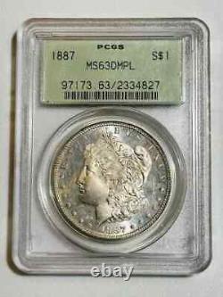 1887 P Morgan Silver Dollar PCGS MS-63 DMPL PREMIUM! OGH Old Green Holder