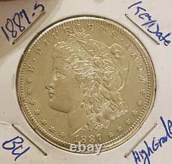 1887-S Morgan Silver Dollar? Frosty White? GEMBU? Key Date