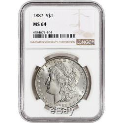 1887 US Morgan Silver Dollar $1 NGC MS64