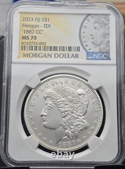 1887-cc Ngc Ms-70! 2023 Fiji Morgan Dollar