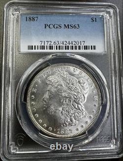 1887-p S1$ Silver Morgan Dollar Choice Pcgs Ms 63 Blast White Highest-grades