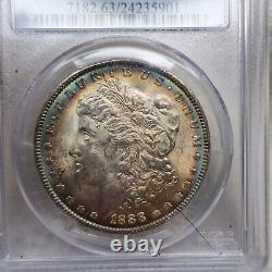 1888-P Morgan Silver Dollar PCGS MS63 Amazing Colorful 2 Sided End of Roll Tone