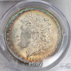 1888-P Morgan Silver Dollar PCGS MS63 Amazing Colorful 2 Sided End of Roll Tone