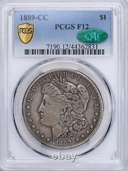 1889 CC $1 Morgan Silver Dollar PCGS F12 CAC