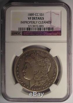 1889-CC Morgan Silver Dollar $1 NGC VF Details Rare Carson City Coin