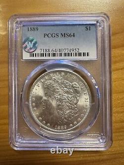 1889 P Morgan Silver Dollar PCGS MS-64 PL Sight White