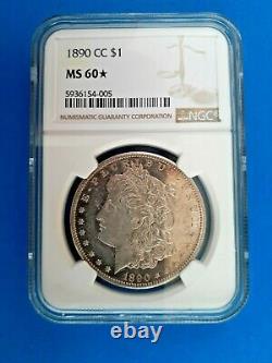 1890 CC Morgan Silver Dollar CERTIFIED NGC MS 60 Carson City