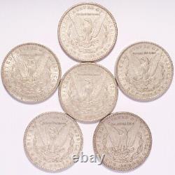 1890 Morgan Silver Dollar 6-Coin Lot