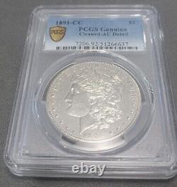 1891 CC Morgan Dollar PCGS Cleaned-AU Detail