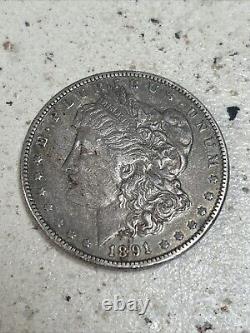 1891-Morgan Silver Dollar No Mint Marks