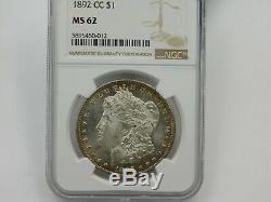 1892 CC $1 Morgan Dollar NGC MS 62 Uncirculated Carson City Mint Lustrous (501)