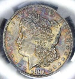 1892 Toned Morgan Silver Dollar Coin Graded NGC XF40 Rainbow Color Toning