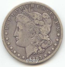 1893-CC Morgan Silver Dollar, Carson City, VG-Fine Details