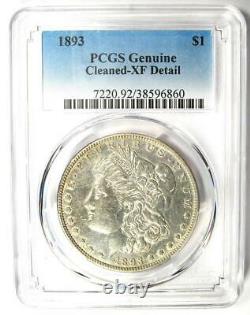 1893 Morgan Silver Dollar $1 Coin. Certified PCGS XF Detail (EF) Rare Date