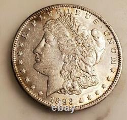 1893 P Morgan Silver Dollar BRIGHT AU Rare Old Coin