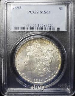 1893-P Morgan Silver Dollar PCGS MS64 NICE -PHILADELPHIA MINTED COIN